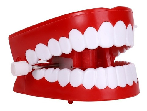Imagen 1 de 5 de Dentadura A Cuerda Saltarina Broma Chasco Dientes Freneticos