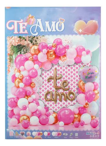 Set Globos Arco Te Amo  14 Febrero Novios Love Enamorados 