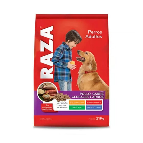 Alimento Perros Raza Adultos Pollo Carne Cereales Balanceado