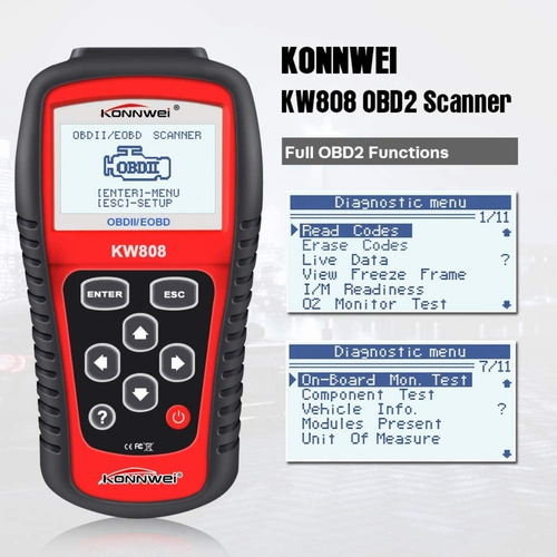 Imagen 2 de 7 de Escaner Automotriz Automotor Multimarca Konnwei Kw808 Autel