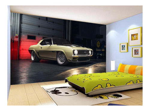 Papel De Parede Carro Antigo Camaro Chevrolet 7,5m² Cxr09