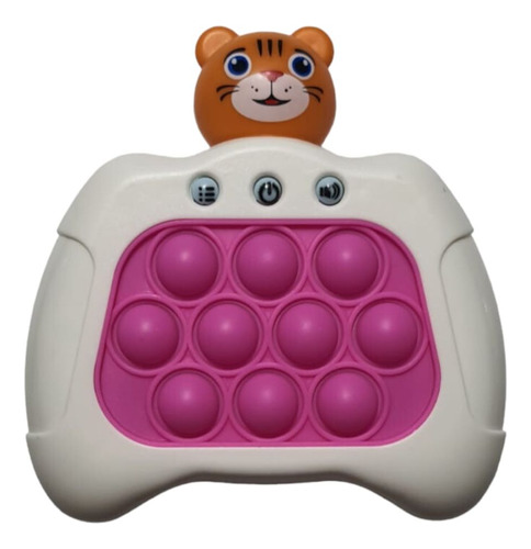 Pop It Eletrônico Jogo Anti Stress Brinquedo Tigre Cor Branco-rosa