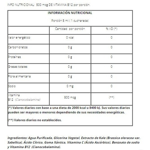 Vitamina B12 Bebible Natier Apto Vegano Sin Tacc 250 Cc