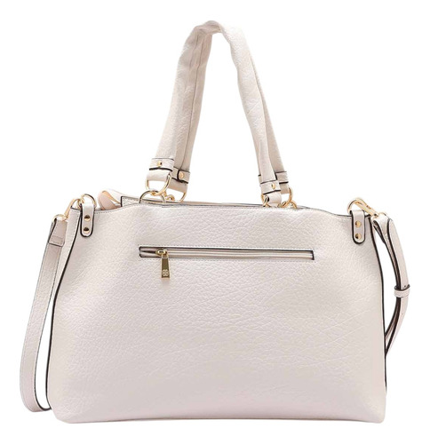 Bolsa Feminina Chenson Alça Mão E Transversal Detalhe Zíper Cor Off White