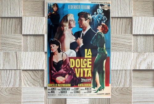 Cuadro Canvas Publicidad Antigua Dolce Vita Fellini Cine M2