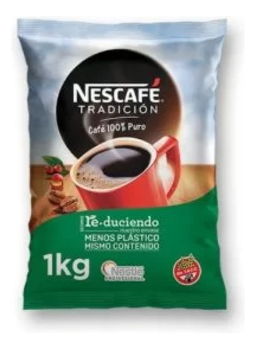 Cafe Nescafe Tradicion 100% Granulado Soluble  Bolsa X 1 Kg