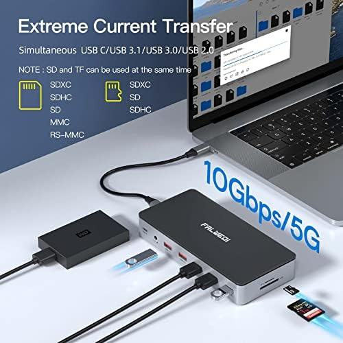 Estación De Acoplamiento Usb C Para Computadora Portátil, Ba