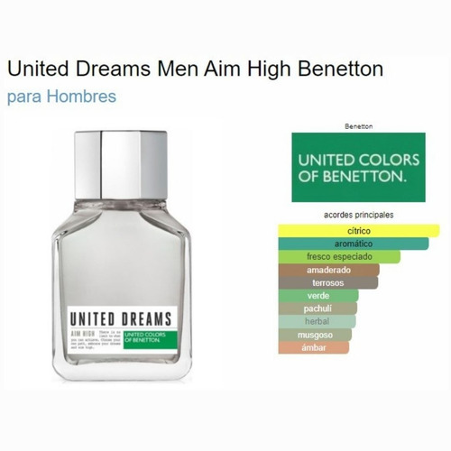 Imagen 2 de 2 de Perfume Benetton United Dreams Aim High Edt 100ml Caballero