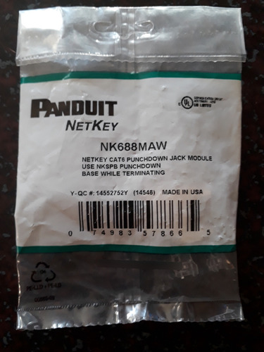 Modulo Conector Jack Panduit Hembra Cat6 Rj45