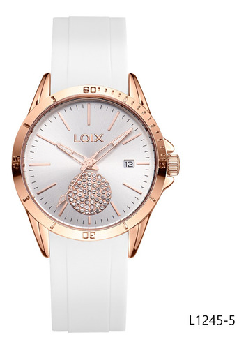 Reloj Mujer Loix® L1245-5 Blanco Con Oro Rosa