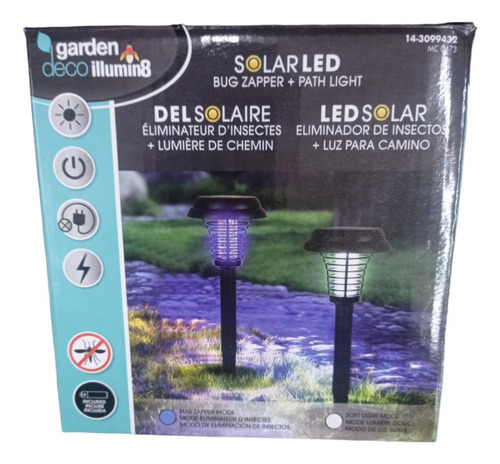 Eliminador De Mosquitos Lampara Solar Estaca Exterior Jardin