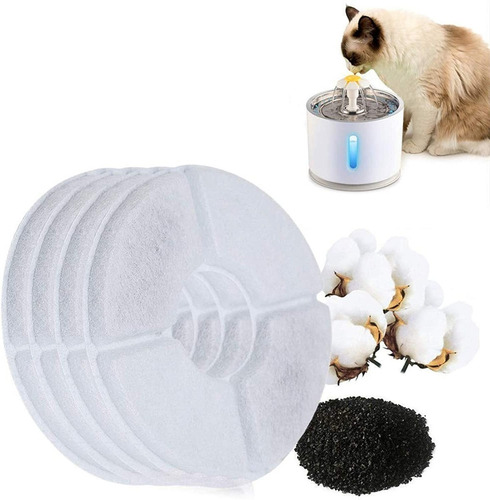 Imagen 8 de 10 de Pack 16 Filtros Bebedero Fuente De Agua Eléctrico Gato Perro