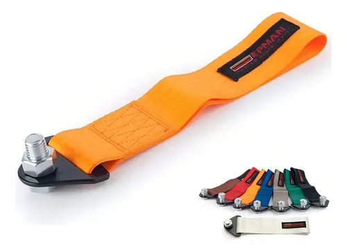 comprar Tow Strap Hook Cinta Para Reboque Fita Esportiva Engate Cor Laranja