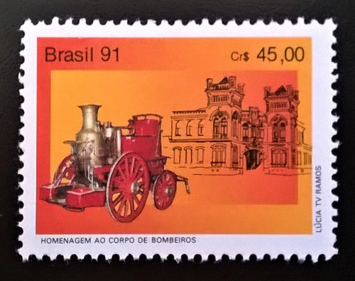 Brasil Bomberos, Sello Yv 2026 Homenaje 1991 Mint L12577