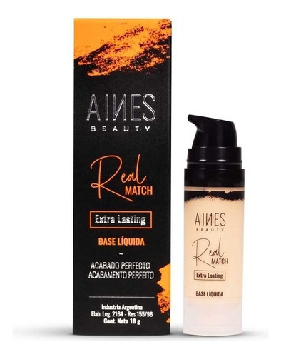 Base Líquida Aines Beauty Real Match Extra Lasting Claro 18g