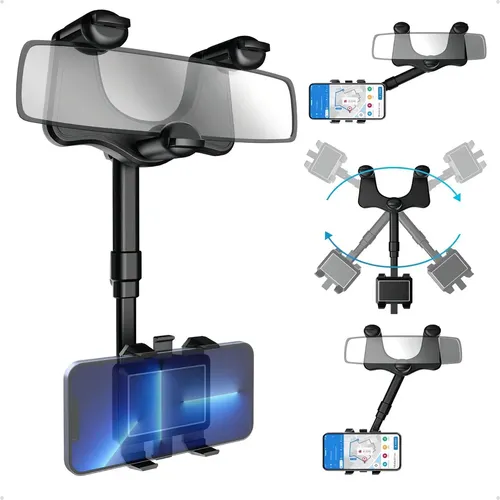 Suporte Universal Veicular Carro Encaixe Retrovisor 360o B-m Cor pret