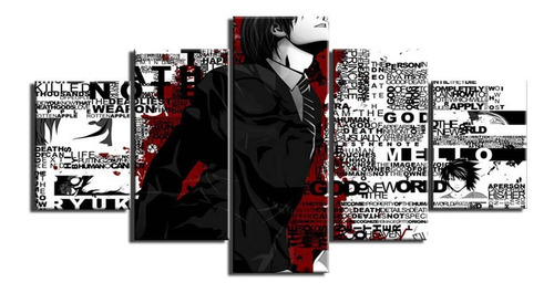 Quadro Decorativo Mosaico 5 Peças Death Note.s
