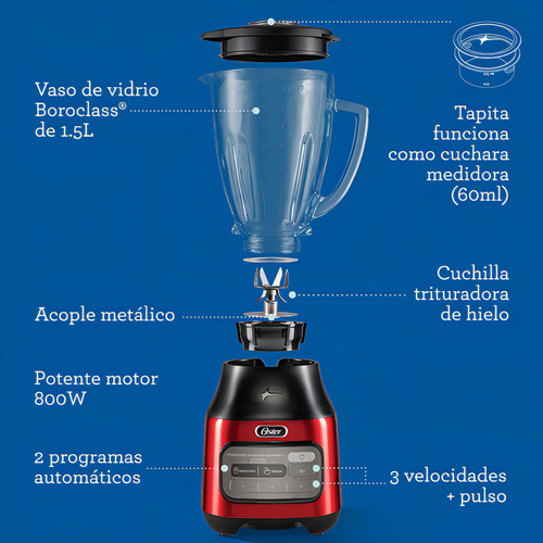 Licuadora Oster Blstpeg Crt Tecnologia Reversible 800 Watts