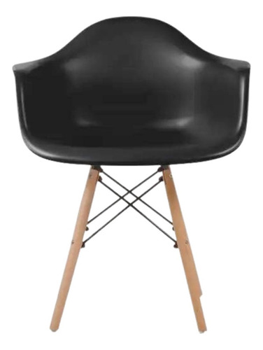 Silla Con Apoyabrazos Eames Base Madera Estilo Nórdico Color de la estructura de la silla Negro