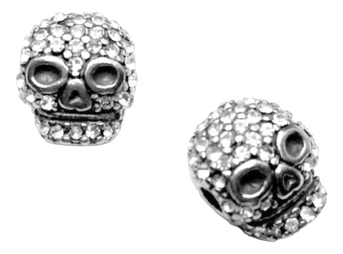 Dije Acero Calavera Con Strass Pasante X U Fornituas