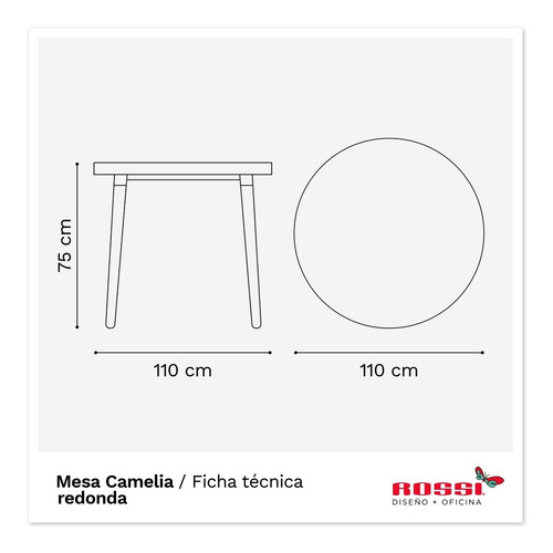Juego De Comedor Mesa Camelia 110 + 4 Sillas Jim Wood