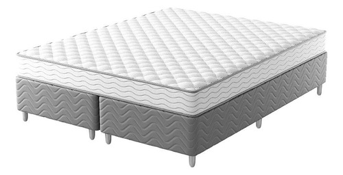 Cama Box Com Colchão Queen Howie Espuma D45 (17x158x198) ... Cor Branco
