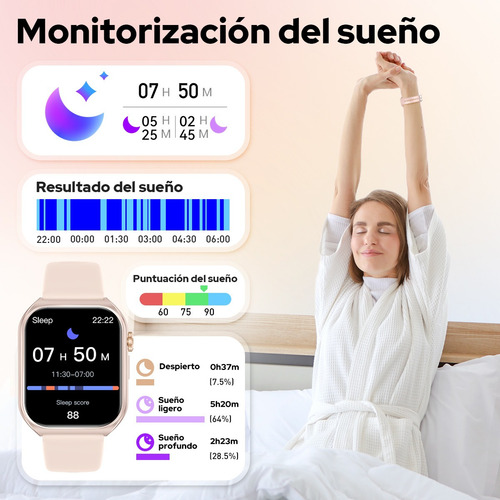 Reloj Inteligente Hombre Mujer,1.83 Hd Smartwatch Con Llamadas Y Monitor De Sueño