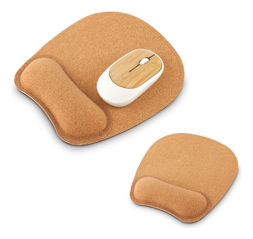 Mouse Pad Cork Con Apoya Muñecas Ergonómico Descanso Mano