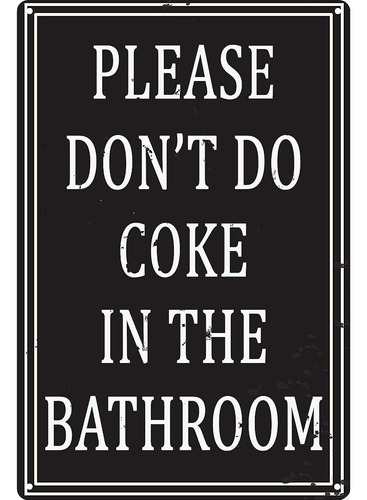 ~? Reglas Divertidas Del Baño Metal Tin Sign Vintage Home De