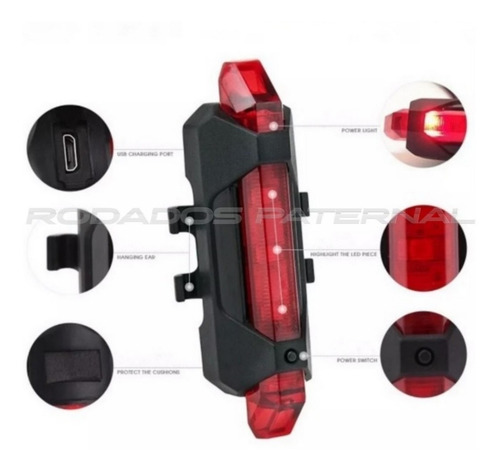 Imagen 4 de 7 de Luces Luz Led Delantera Bicicleta Usb Recargable Facil Uso