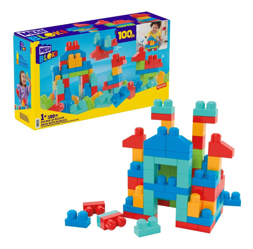 Mega Bloks Juguete De Construcción Caja De Bloques Grande 100 Multicolor
