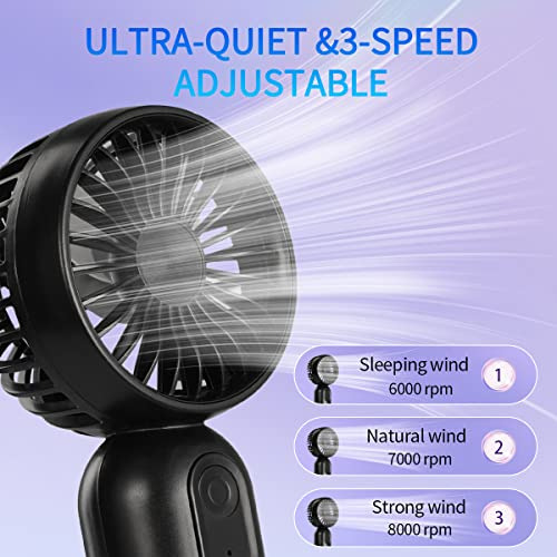 Ventilador Portátil De Mano Con 3 Velocidades Recargable