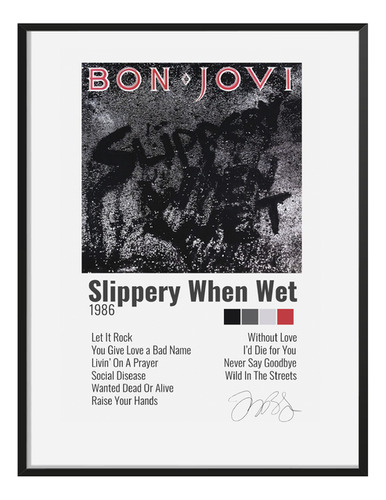 Cuadro Bon Jovi Slippery When Wet C/ Firma