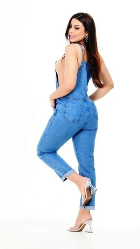 Macacão Jeans Moda Lançamento Destroyer