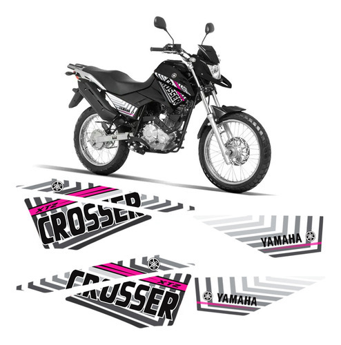 Adesivos Yamaha Crosser Xtz 150 2014/2021 Faixa Tanque Rosa
