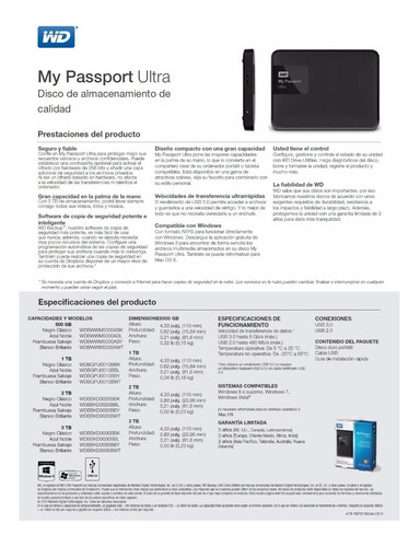 Western Digital Wd My Passport Ultra 2015 2tb Disco Portable