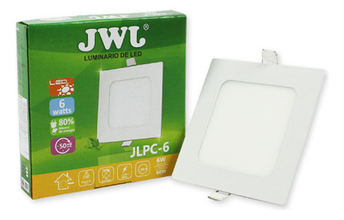 Panel Led Cuadrado Empotrable Slim 6w Luz Blanca Jlpc6, 25pz