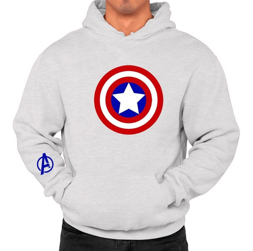 Poleron Capitan America Avengers Superheroe Talla Grande Xxl