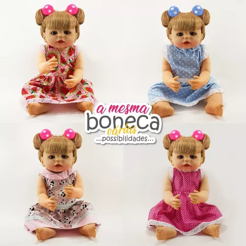 Kit 2 Vestidos P/ Boneca Bebe Reborn - Roupinha + Brinde