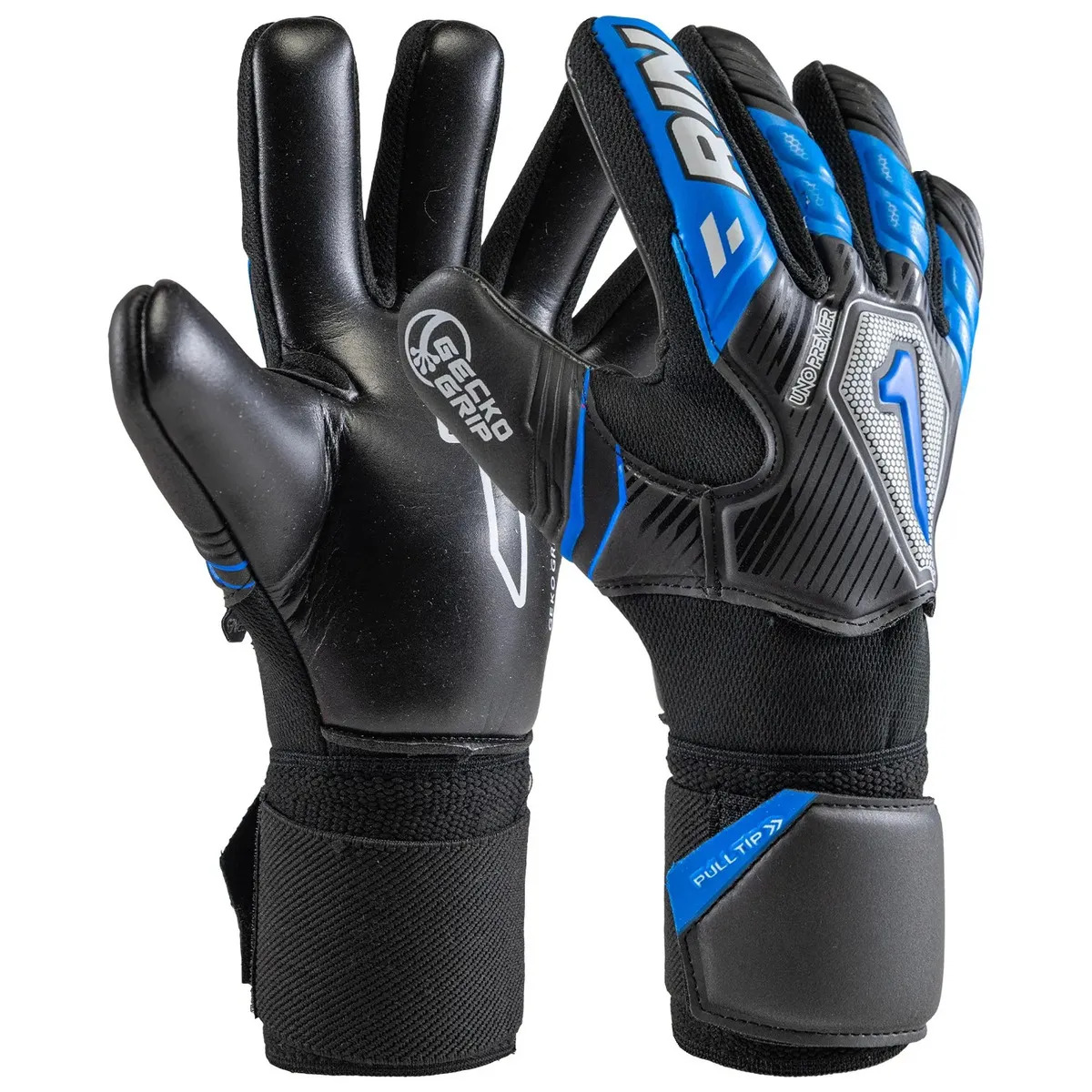 Guantes de Porter Rinat Uno Premier Training Spine Con Varillas Color Negro/ Azul Rey Adulto Talla #10