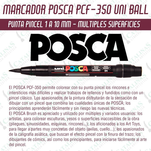 Uni Ball Posca Punta Pincel Pcf - 350  X Unidad Microcentro