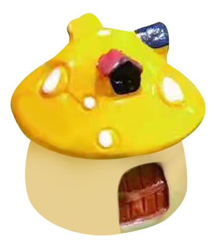 Lovely Mini House Figura En Miniatura Resina Amarillo