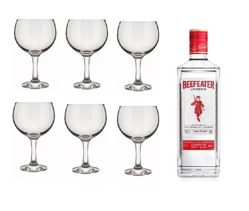 6 Vasos Copón Gin Tonic +gin Beefeater London Original 700ml