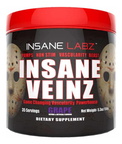 Pre Entreno Insane Labz Insane Veinz 30 Servicios Sabor Grape