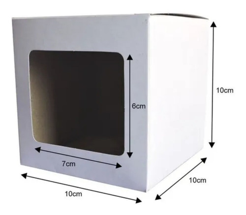Caja Para Taza 1 Ventana X 50u Packaging Blanco Madera Taz1