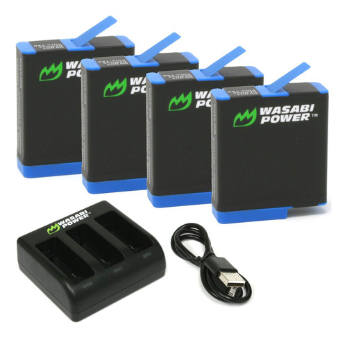 Wasabi Power Battery (4 Unidades) Y Triple Cargador Para Gop