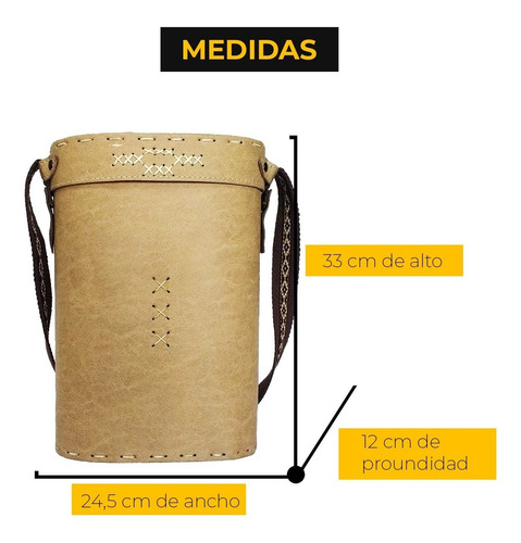 Imagen 5 de 7 de Equipo De Mate Completo Liso Marron Cuero Madera
