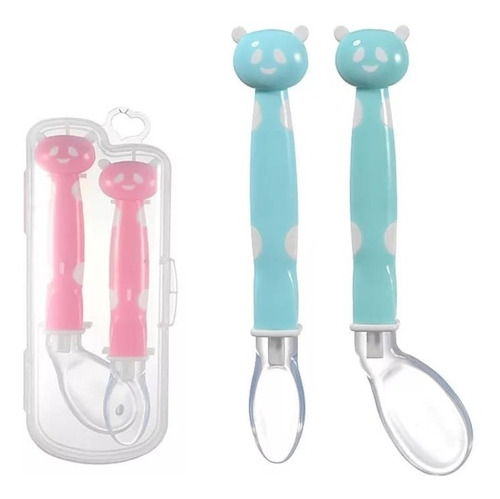 Set De Utensilios De Comer Para Bebes (2 Cucharas) Silicona.