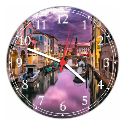 Relógio De Parede Cidade Veneza Itália Decorações Quartz