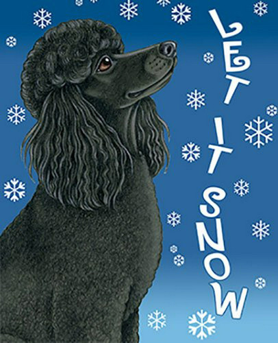 Bandera De Jardín Poodle Negro  Let It Snow  - Mejor De Su R